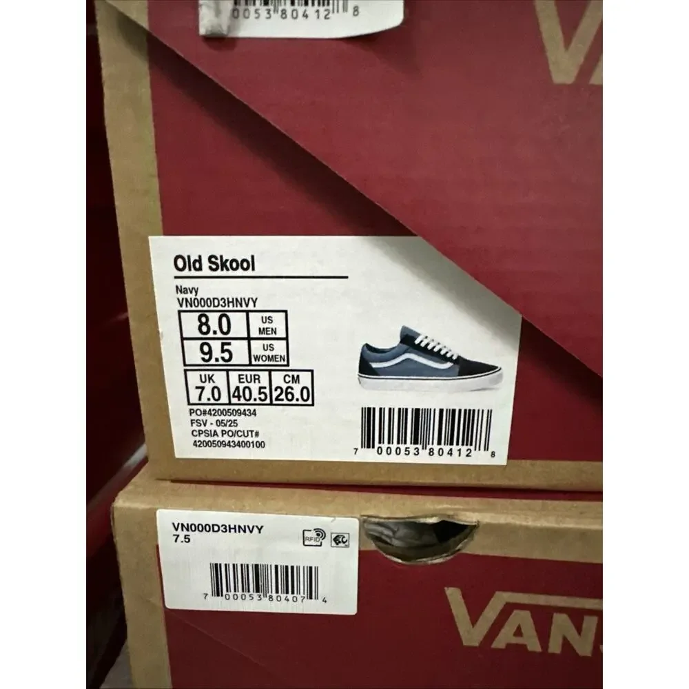 New Men's Size 8 Vans Old Skool Navy Blue Skate Shoes VN000D3HNVY